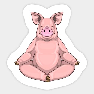 Pig Yoga Fitness Meditation Sticker